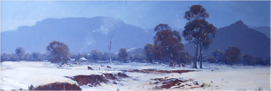 Winter Snowfall "Meryvale" Oberon 120 x 60; John Wilson