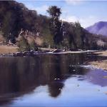 Macquarie River Reflections  -  120 x 90  © Copyright John Wilson